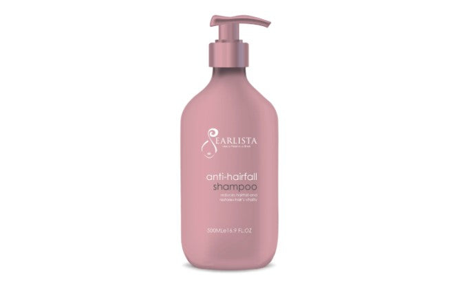 Anti-hairfall shampoo by Pearlista, part of halal hair products in Singapore for healthier, stronger hair